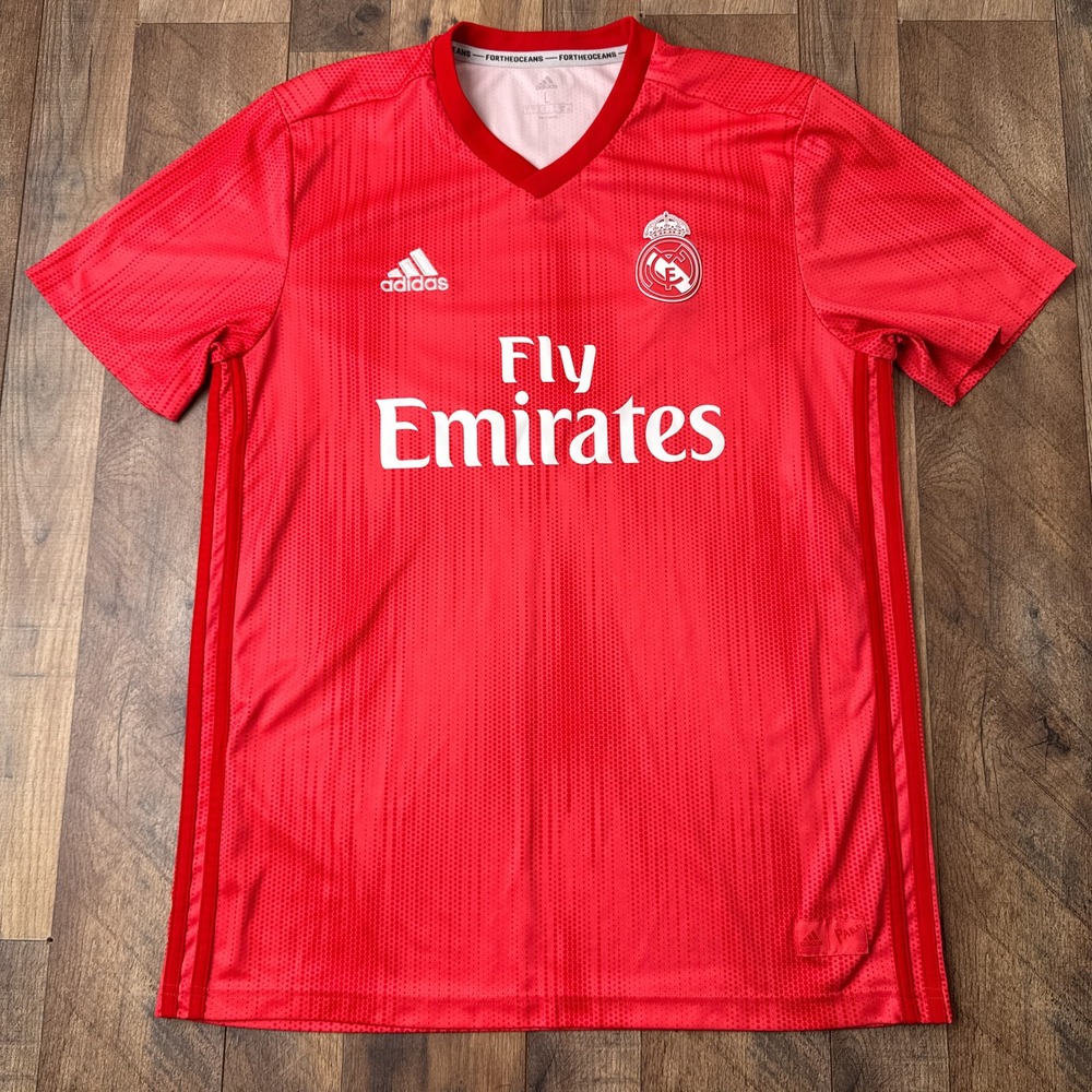 Adidas Real Madrid Third Soccer Jersey Mens Large Red‎ 18/19 Athletic Training
